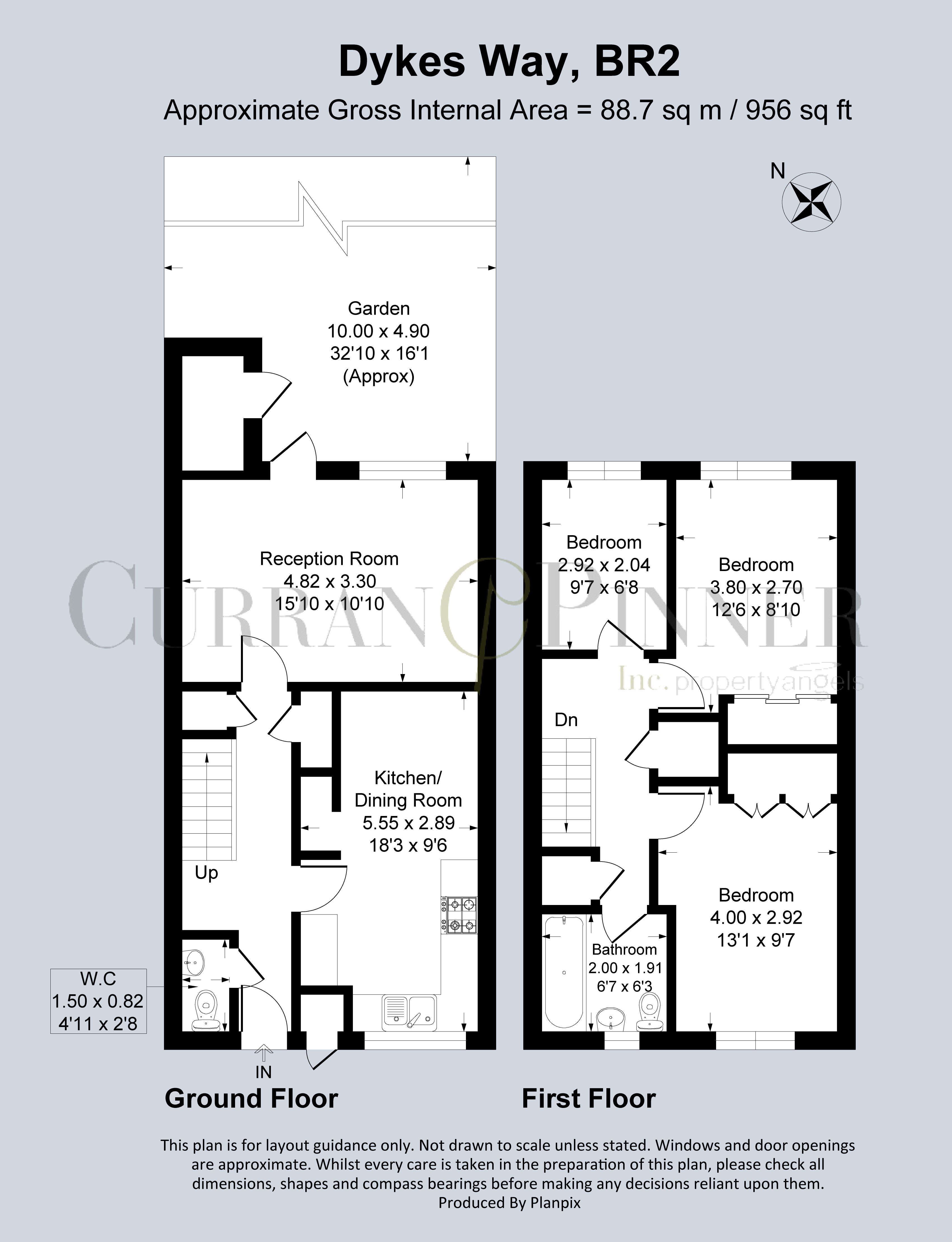 Floorplans For Dykes Way, Bromley, Kent